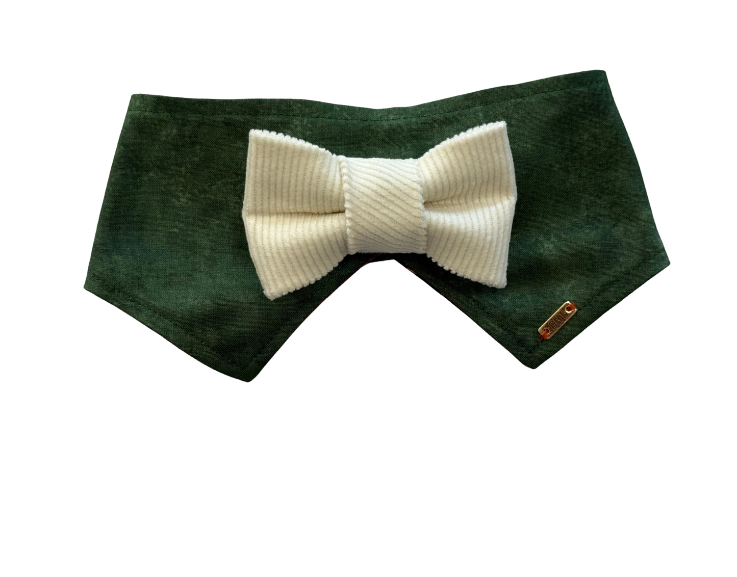 Harvest Plaid Collar & Bow Reversible Bandana