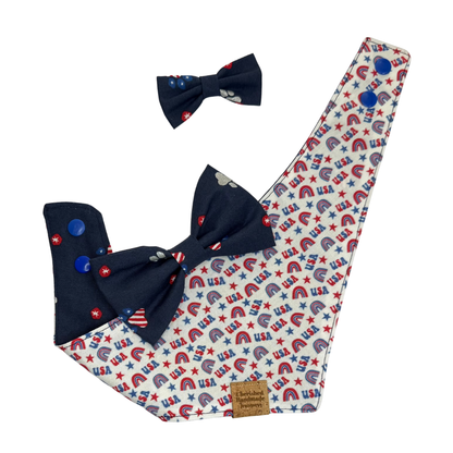 Red, White, & Sparkly Reversible Bandana