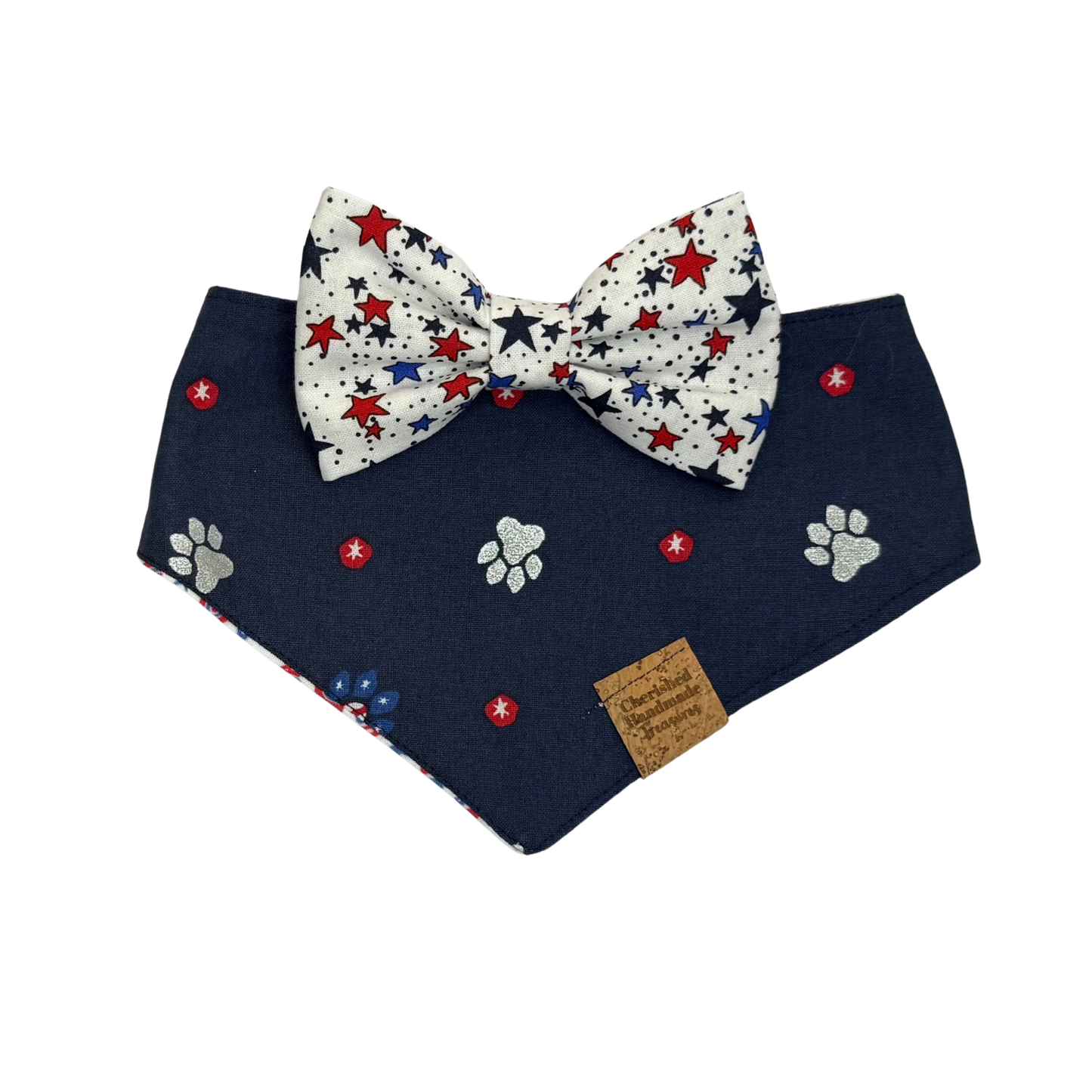 Red, White, & Sparkly Reversible Bandana