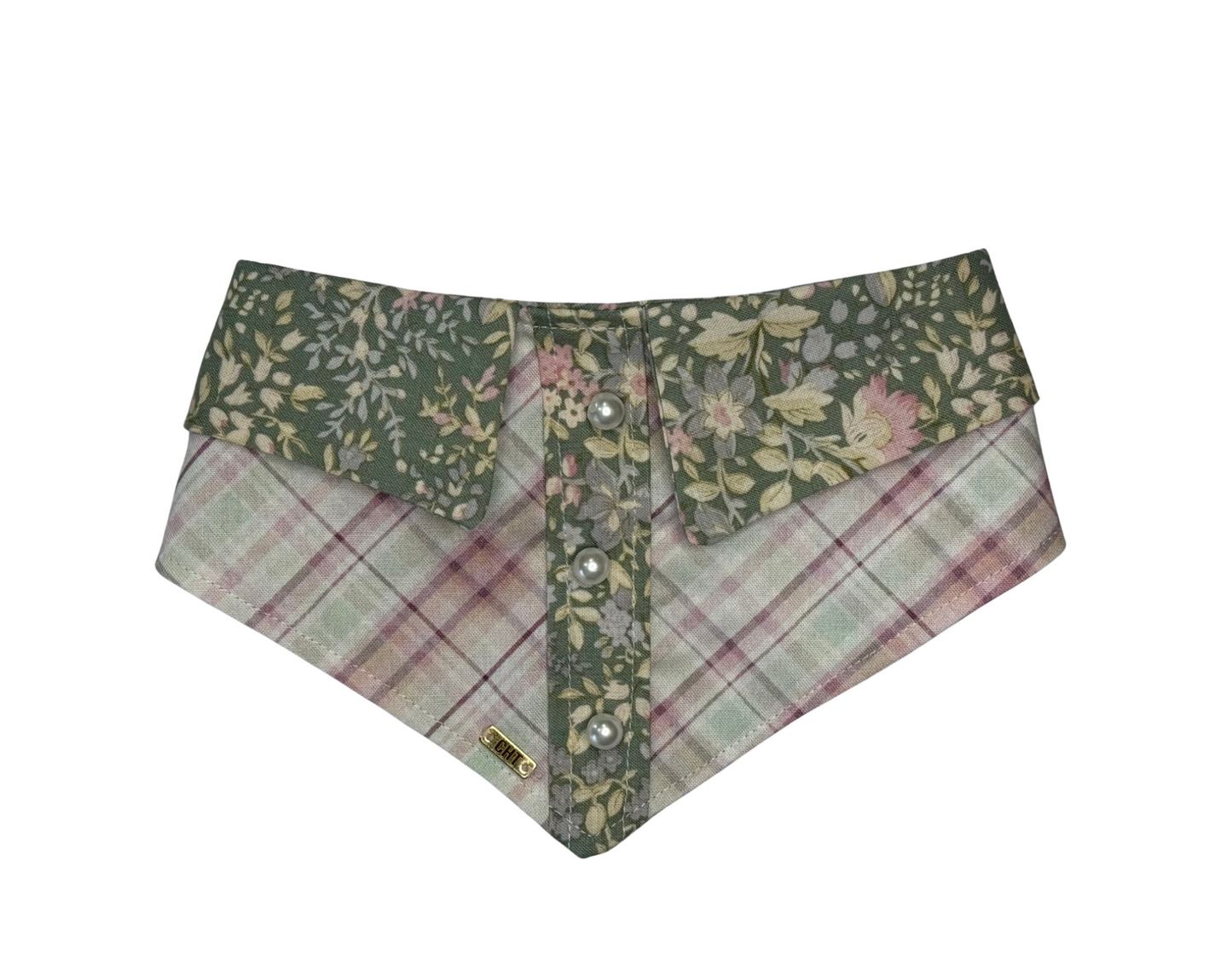 Petals & Plaid Reversible Bandana